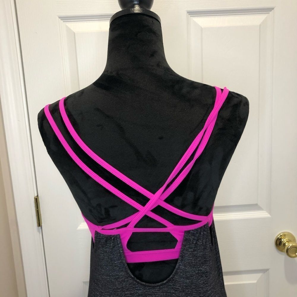 Athleta Hidden Agenda grey dress with pink bra top - Picture 7 of 9